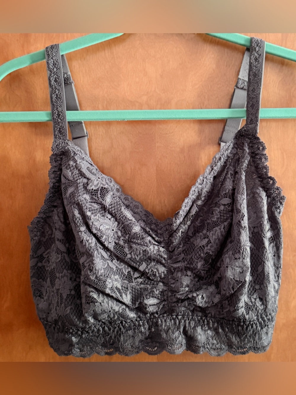 Cosabella Never Say Never Gray Lace Bralette NWT